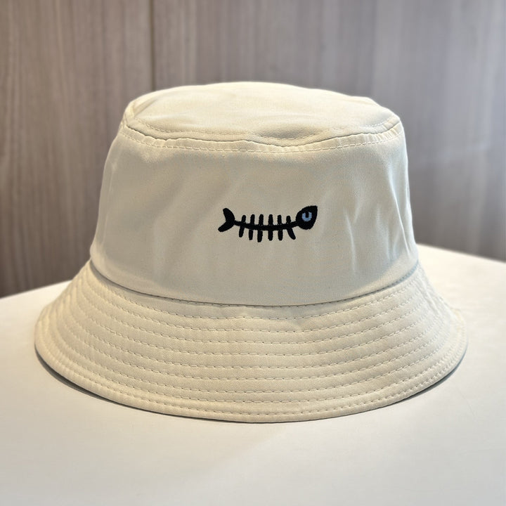 Stylish Bucket Hat with Unique Fish Embroidery