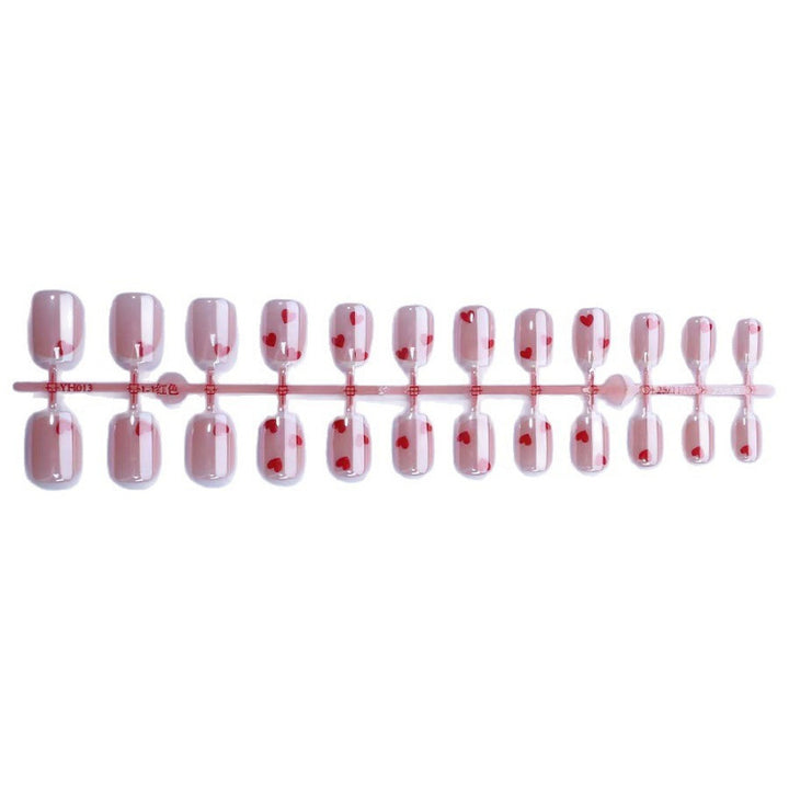 Heart-Embellished Press-On Nail Art Set