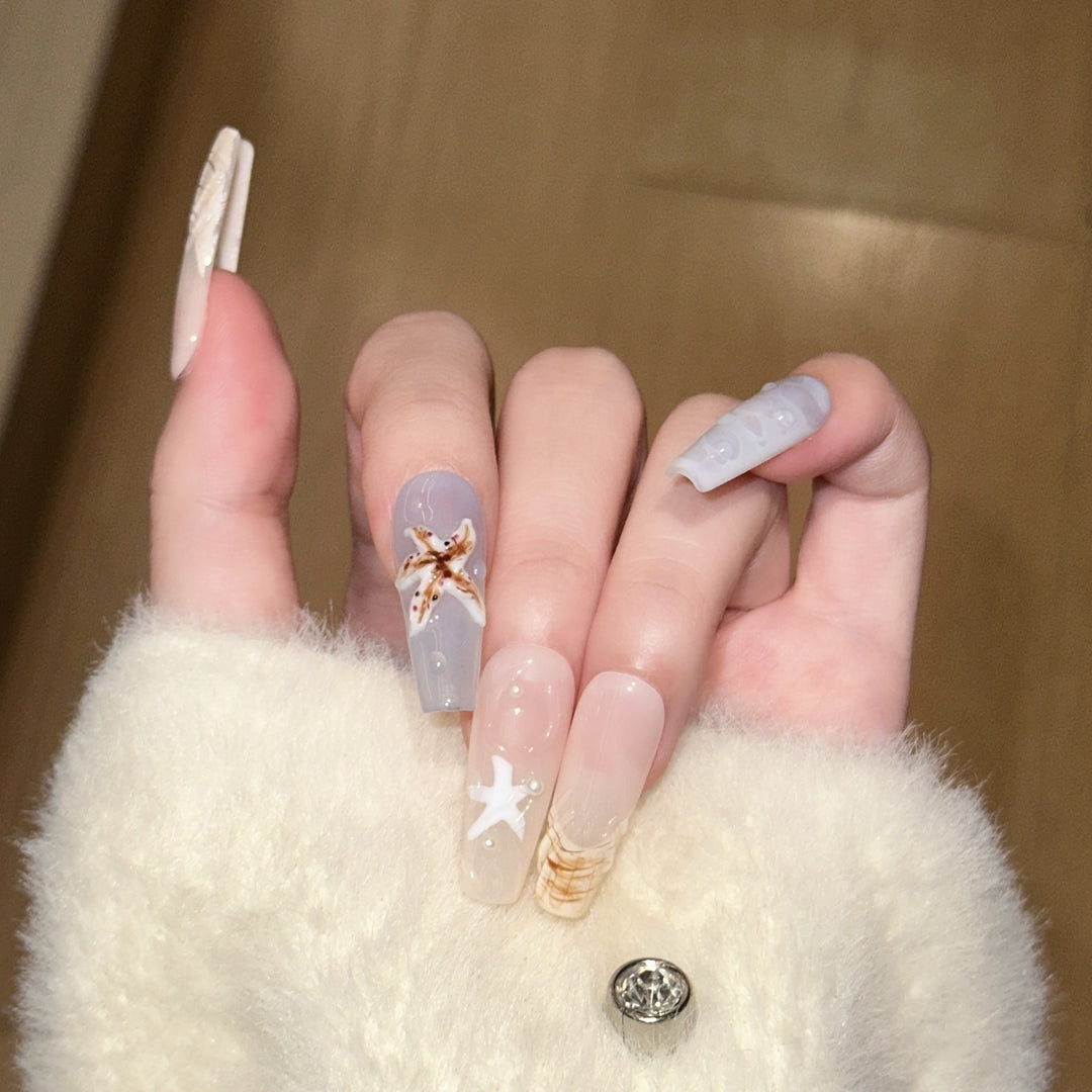 Handmade Coastal-Inspired Press-On Nail Set Kalsten