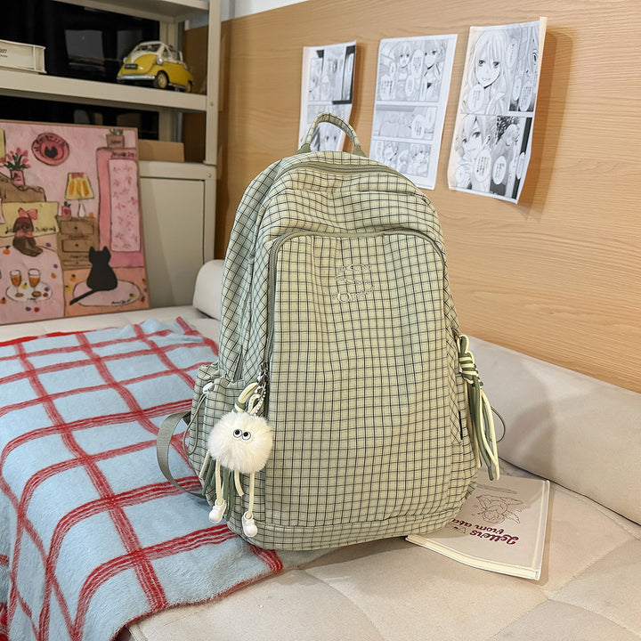 Stylish Checked Pattern Backpack