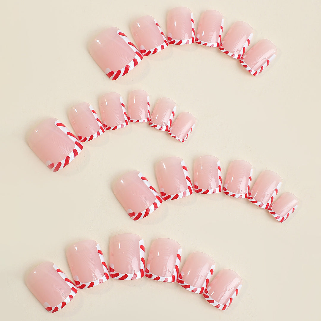Creative nail art set with festive candy cane design Kalsten