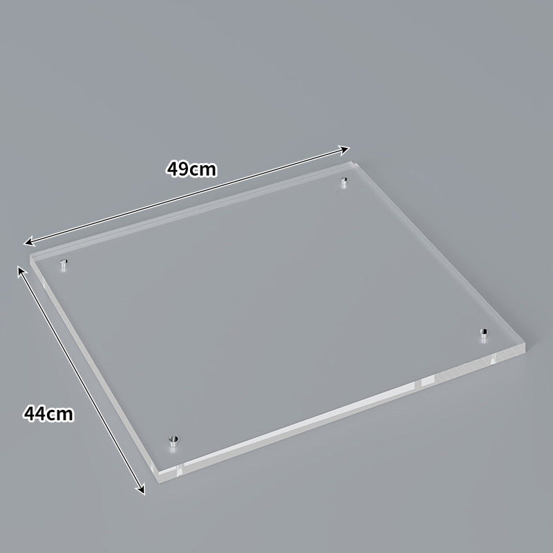 Large Wall-Mounted Clear Acrylic Floating Display Shelf Panel with Pre-Drilled Standoffs