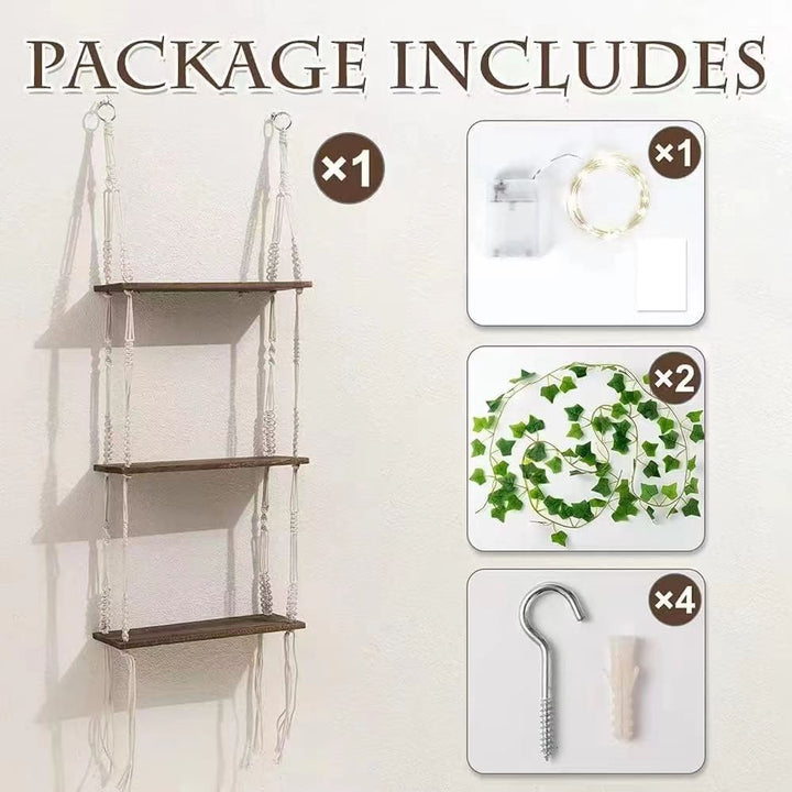 Adjustable Macramé Hanging Shelf