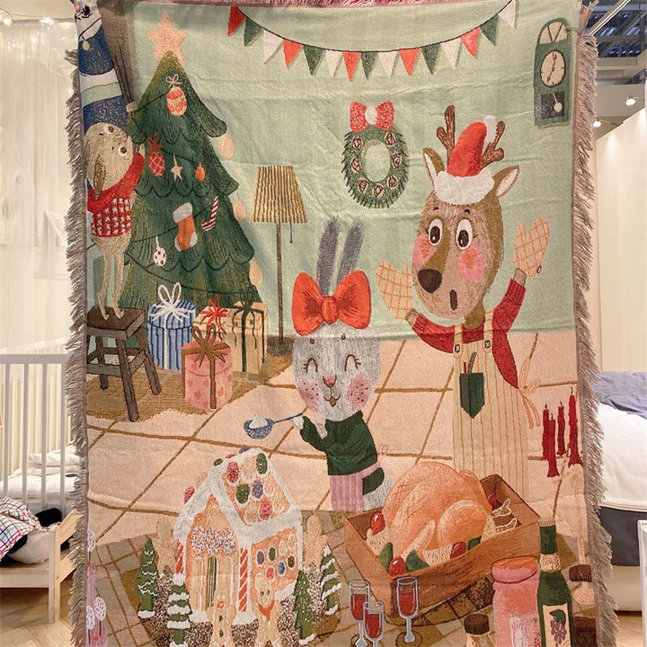 Festive Holiday Themed Cozy Blanket