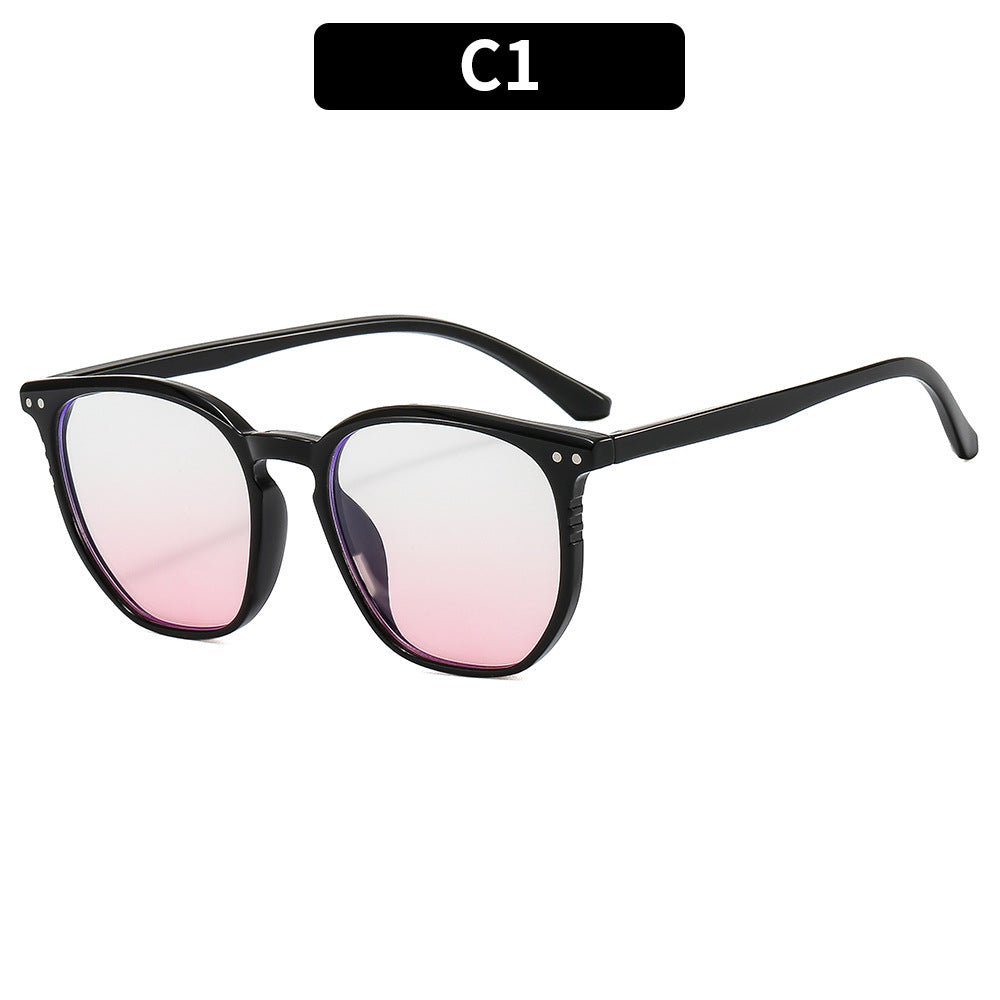 Geometric Clear Frame Sunglasses