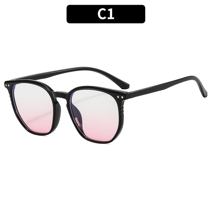 Geometric Clear Frame Sunglasses