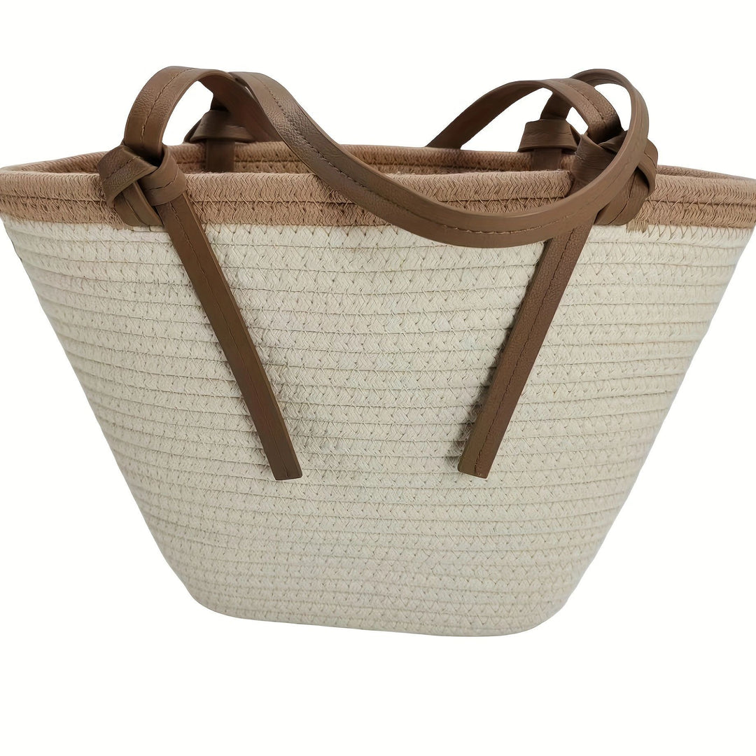 Spacious beach bag with innovative leather handles Kalsten