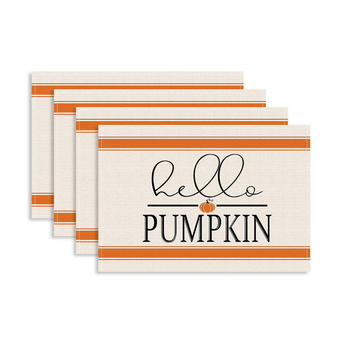 Multi-piece Halloween table set made of wipeable vinyl non-slip placemats