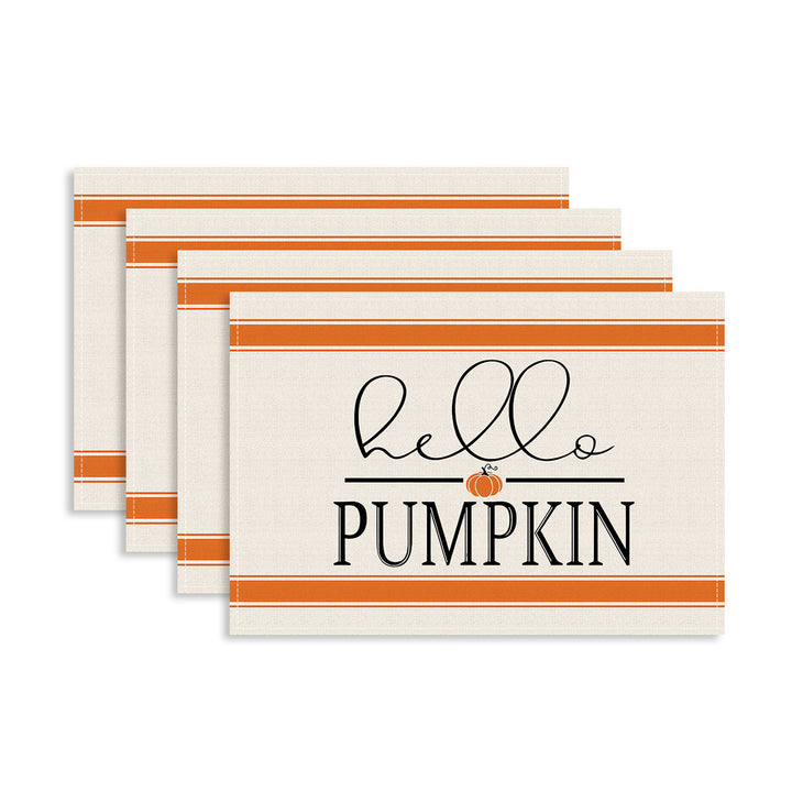 Multi-piece Halloween table set made of wipeable vinyl non-slip placemats