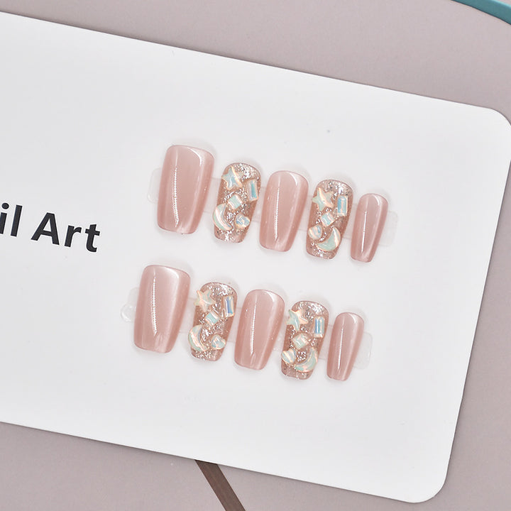 Glamorous Heart-Themed Press-On Nail Set Kalsten