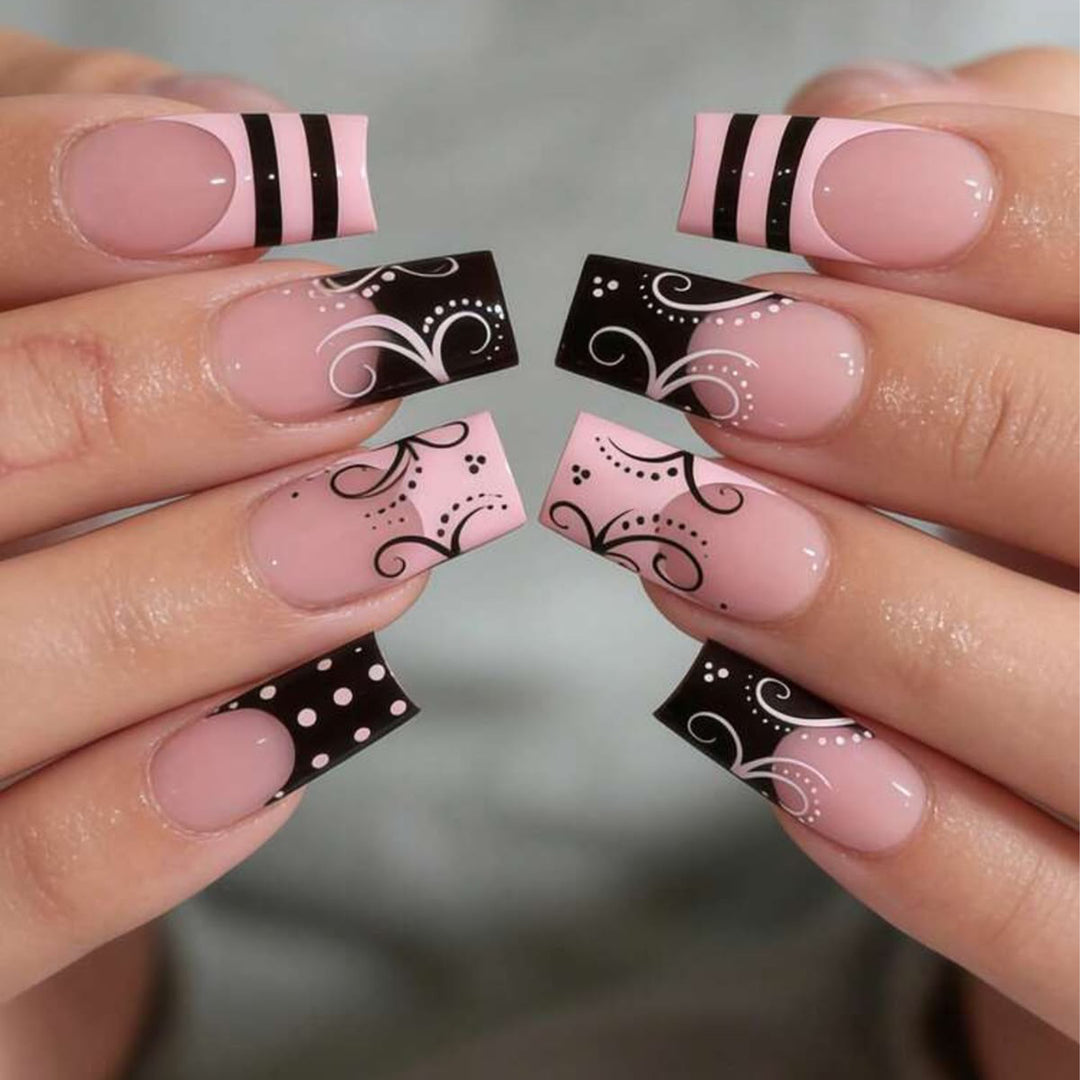Artistic acrylic nails in elegant design Kalsten