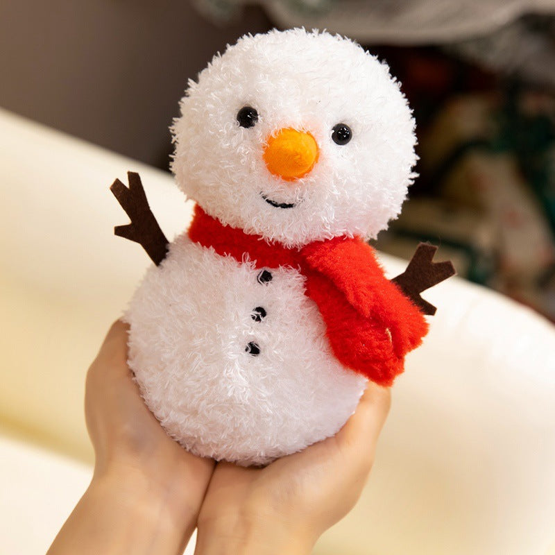 Plush Snowman Holiday Decorative Tabletop Soft Toy with Scarf & Felt Branch Arms Kalsten