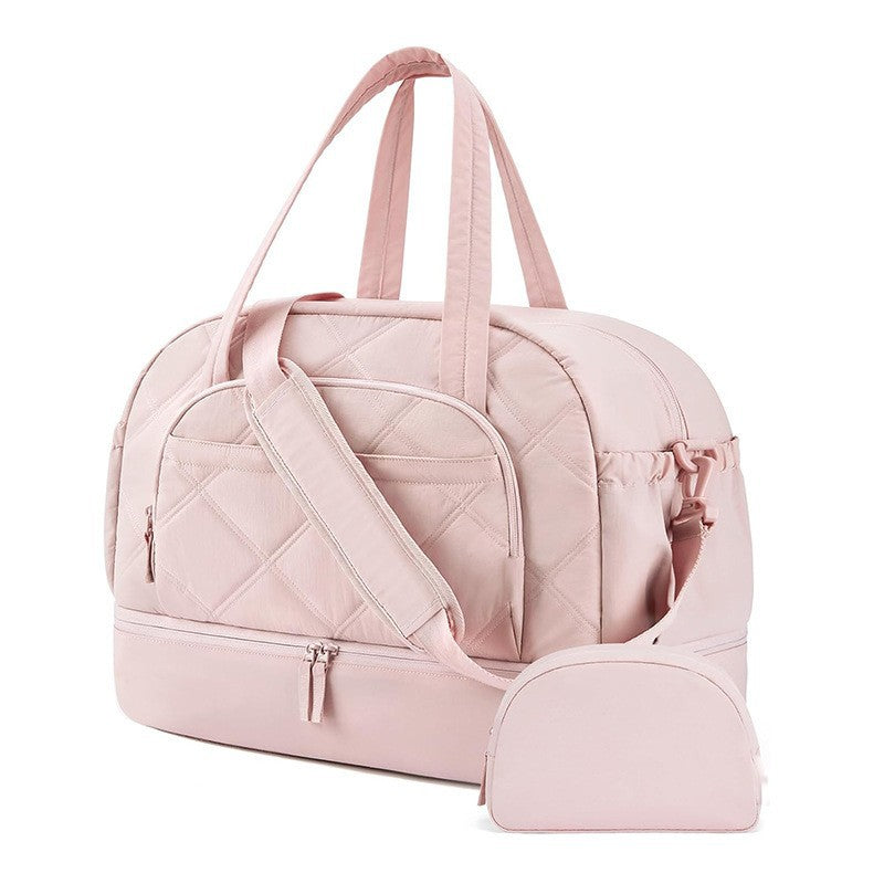 Multifunctional Quilted Travel Bag with Removable Cosmetic Pouch Kalsten