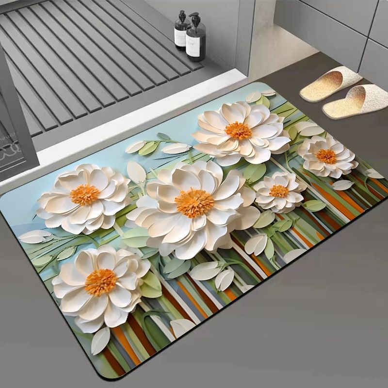 Artistic Floral Design Area Mat