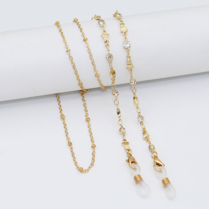 Luxe Crystal-Embellished Eyewear Chain Kalsten