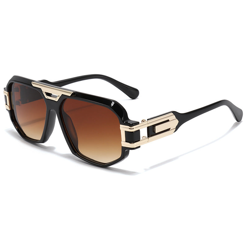 Statement Square Frame Sunglasses with Decorative Gold Accents Kalsten