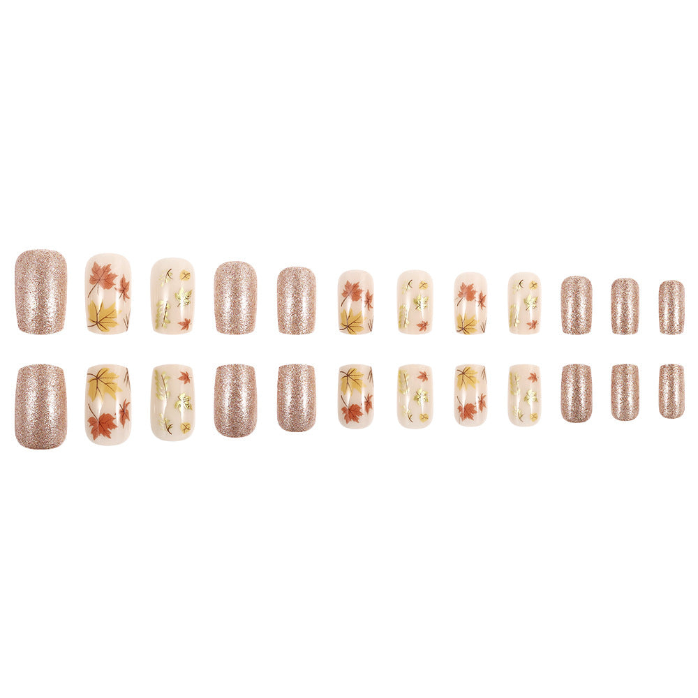 Artistic Autumn-Themed Press-On Nails Kalsten