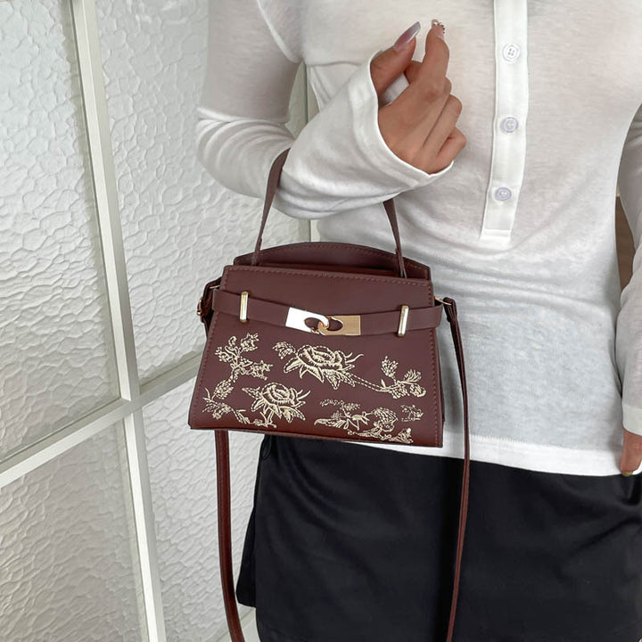 Elegant Floral Embroidered Handbag