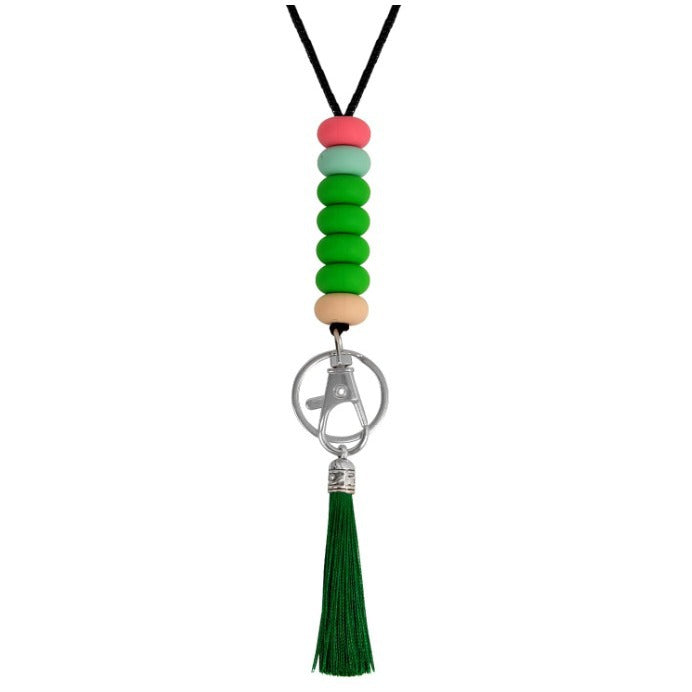 Colorful Beaded Keychain Lanyard with Tassel Kalsten