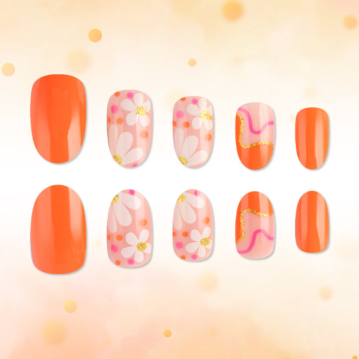 Artistic Flower Design Press-On Nails Kalsten