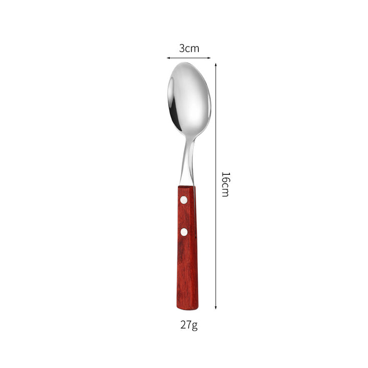 Dessert spoon with ergonomic wooden handle Kalsten