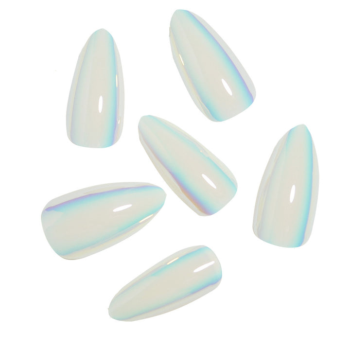 Iridescent Almond-Shaped Press-On Nails Kalsten