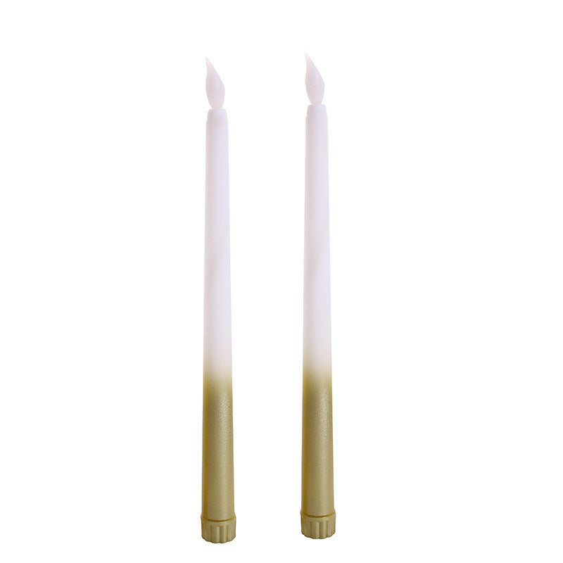 Battery-Operated LED Gradient Taper Candle Set with Flicker Flame and Detachable Bases