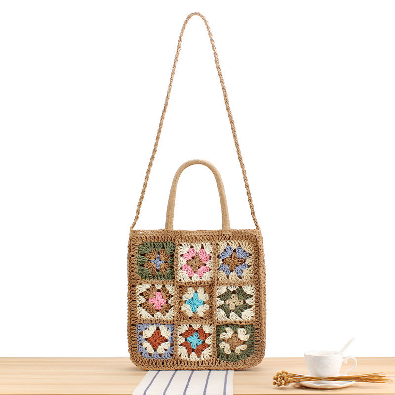 Hand-knotted tote bag with floral inspiration design Kalsten