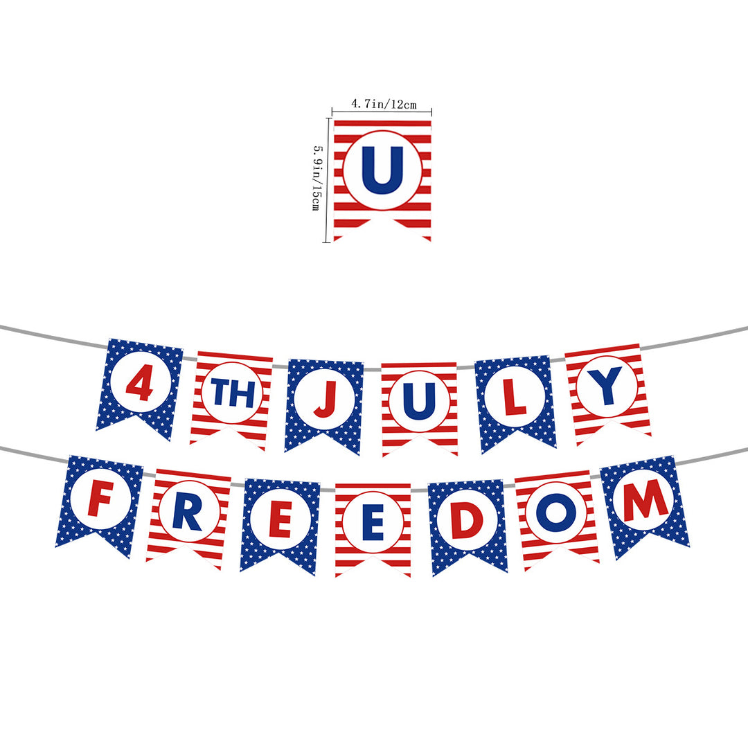 Unisex hanging party decoration hanger with spirals, patriotic symbol pendants and hanging loops Kalsten