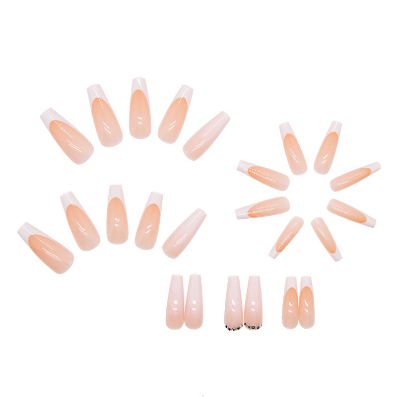 Elegant artificial nail set with high gloss and French tip colors Kalsten