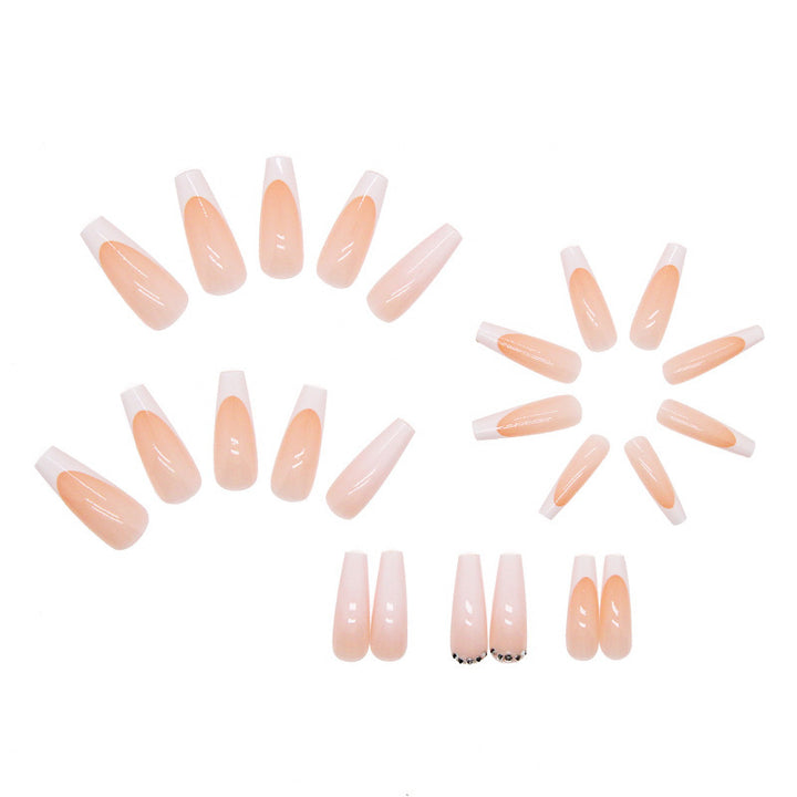 Elegant artificial nail set with high gloss and French tip colors Kalsten