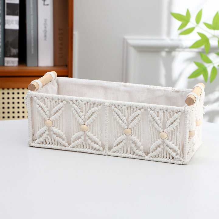 Decorative Macrame Storage Basket Kalsten