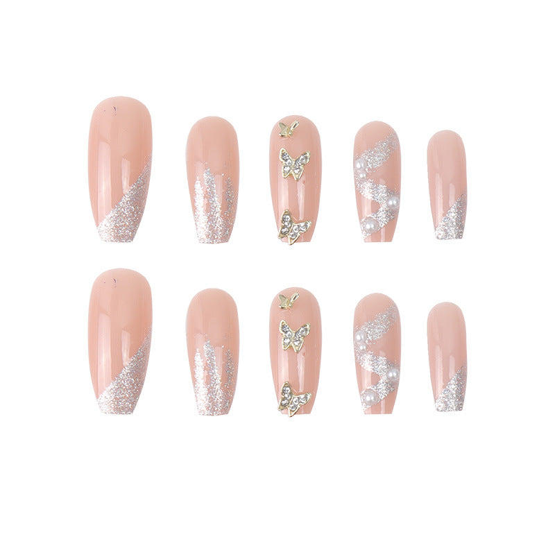 Glittery Decorative Butterfly Press-On Nails Kalsten