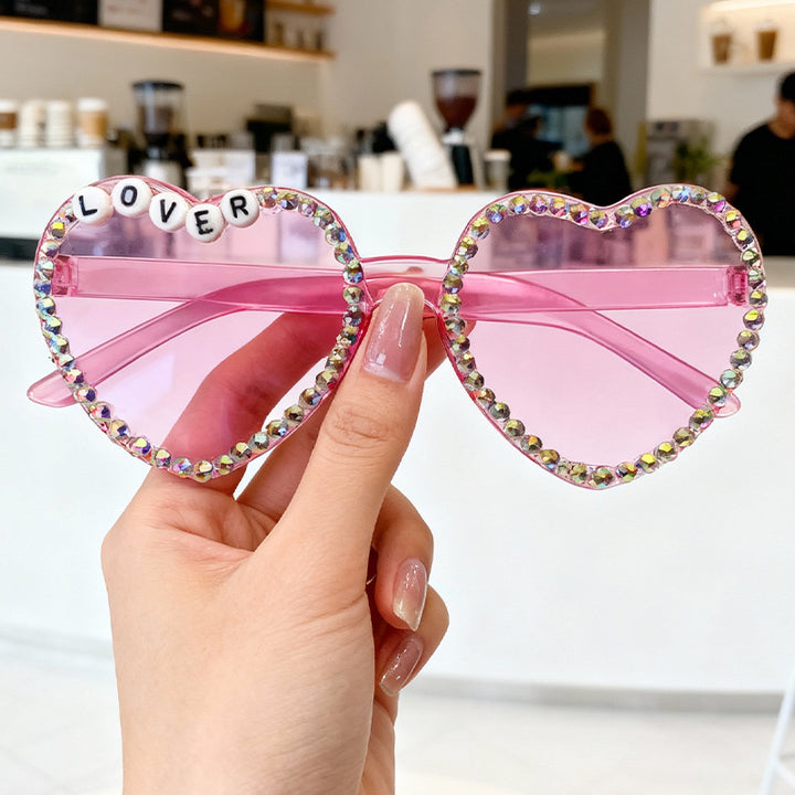 Heart-Shaped Rhinestone-Embellished Sunglasses Kalsten 1787141205