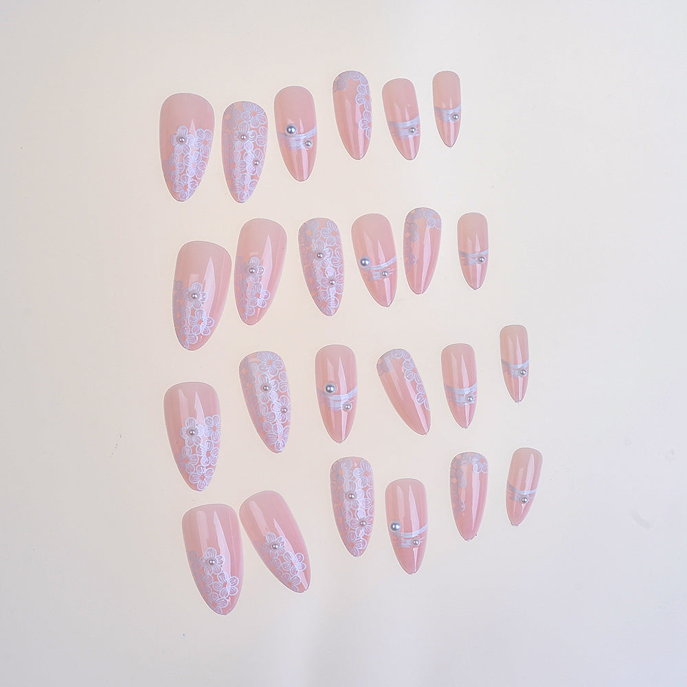 Elegant Floral-Accent Press-On Nails Kalsten