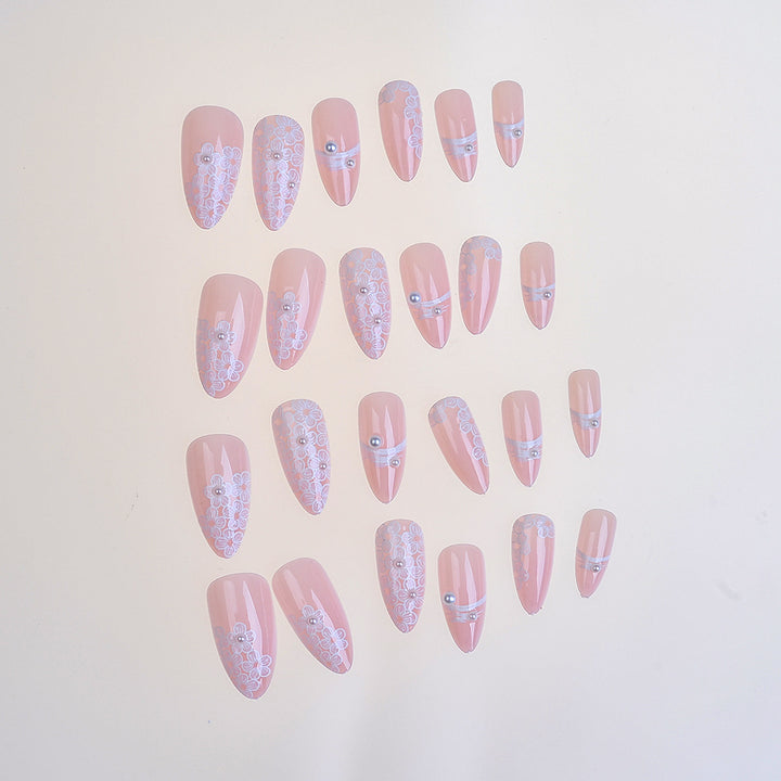 Elegant Floral-Accent Press-On Nails Kalsten