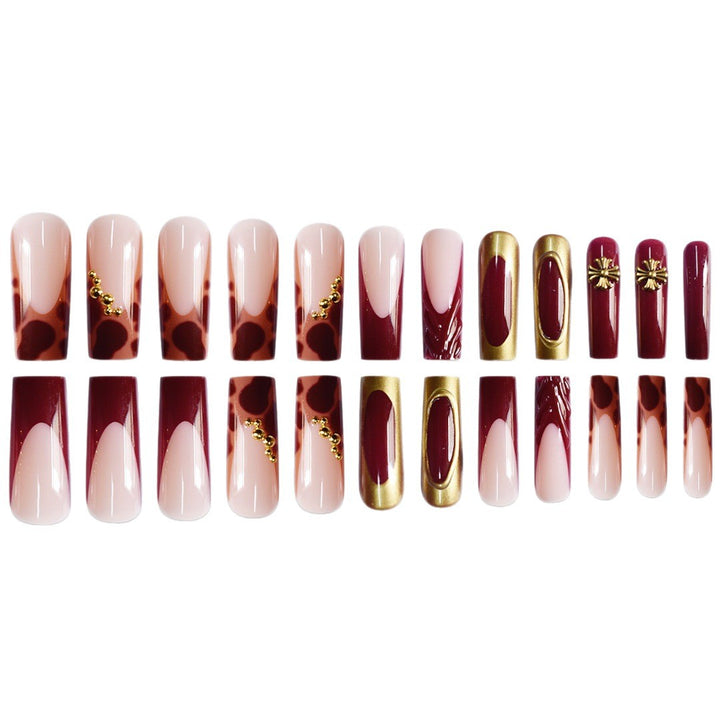 Artistic Long Press-On Nails with Elegant Accents Kalsten