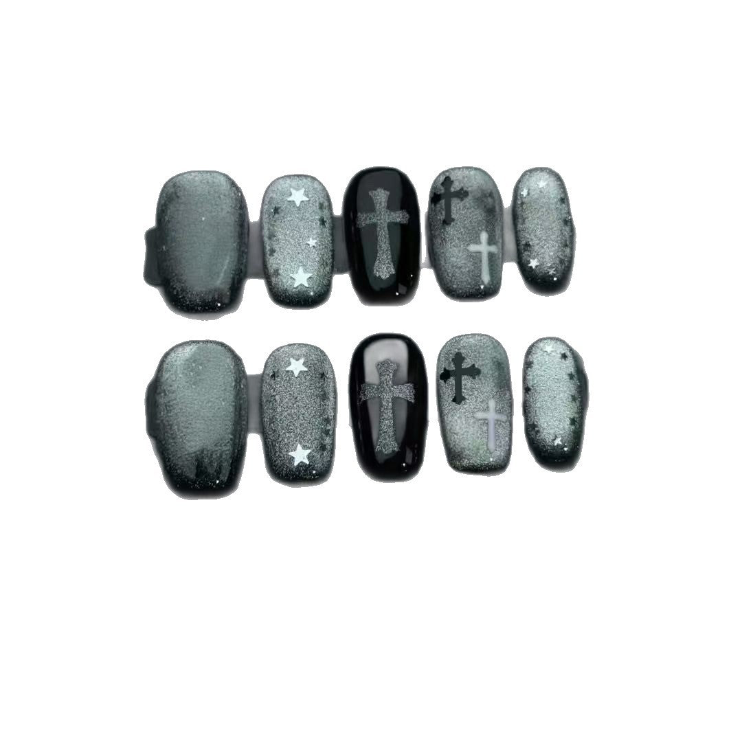 Gothic-Inspired Press-On Nail Art Set Kalsten