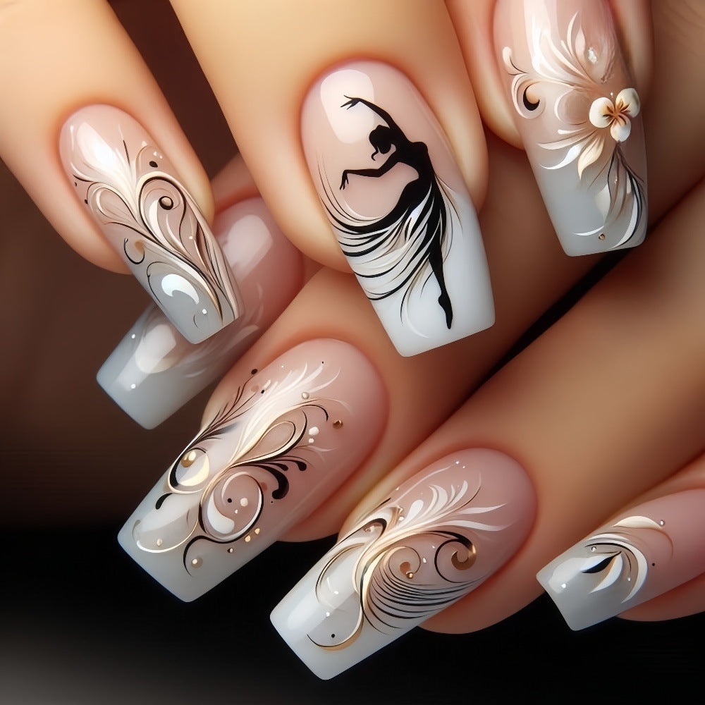 Elegant artificial nails with floral designs Kalsten