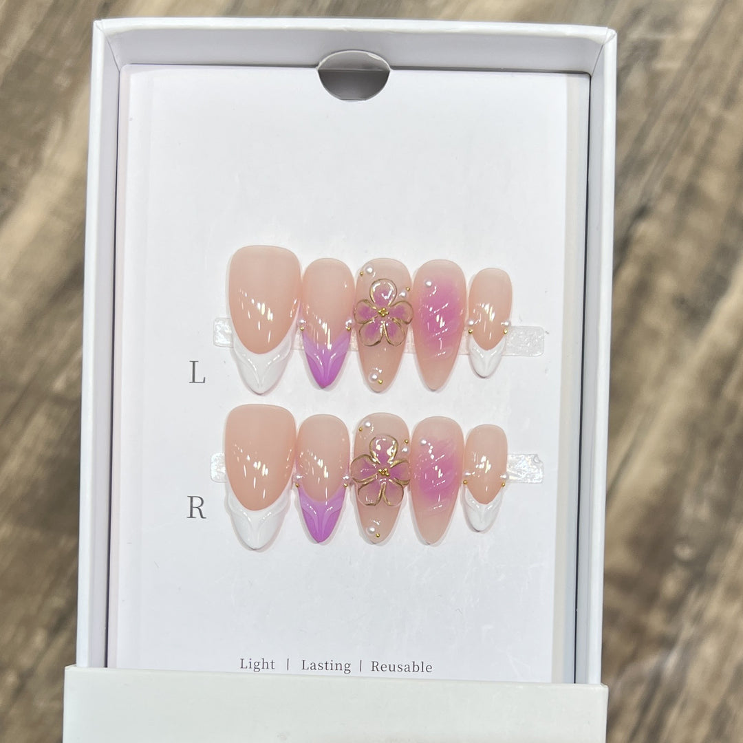 Decorative Floral Stiletto Press-On Nail Set Kalsten