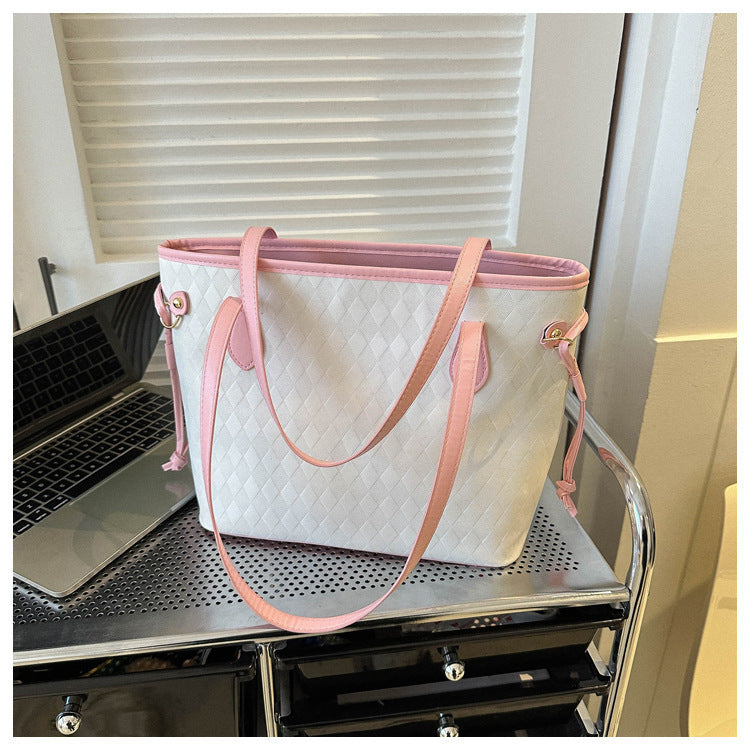 Quilted Pattern Handheld Tote Bag Kalsten