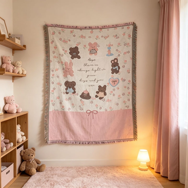 Cozy Bear-Themed Throw Blanket