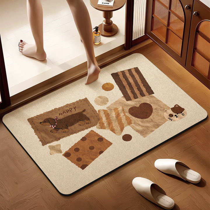 Playful Animal-Themed Decorative Floor Mat