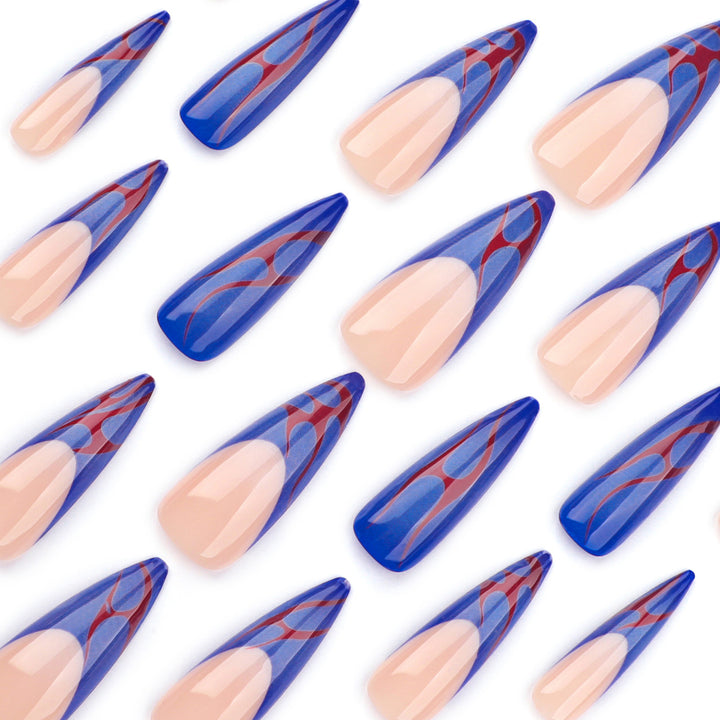 Artful stiletto nails with colorful designs and creative accents Kalsten