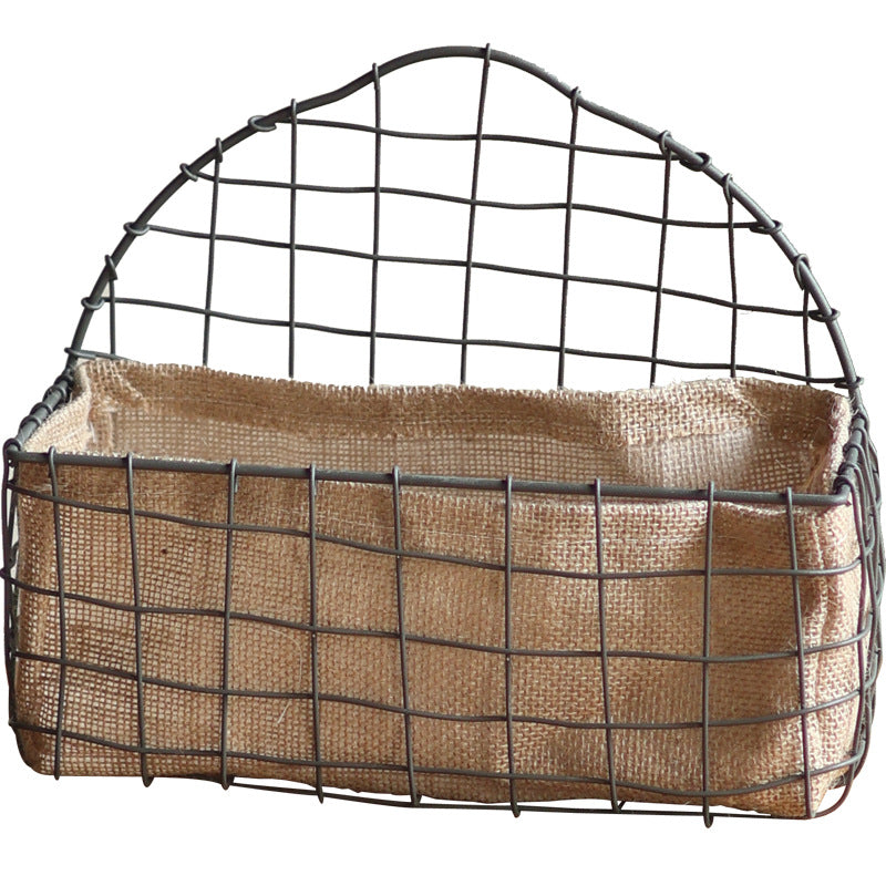 Decorative wire basket with jute bag Kalsten