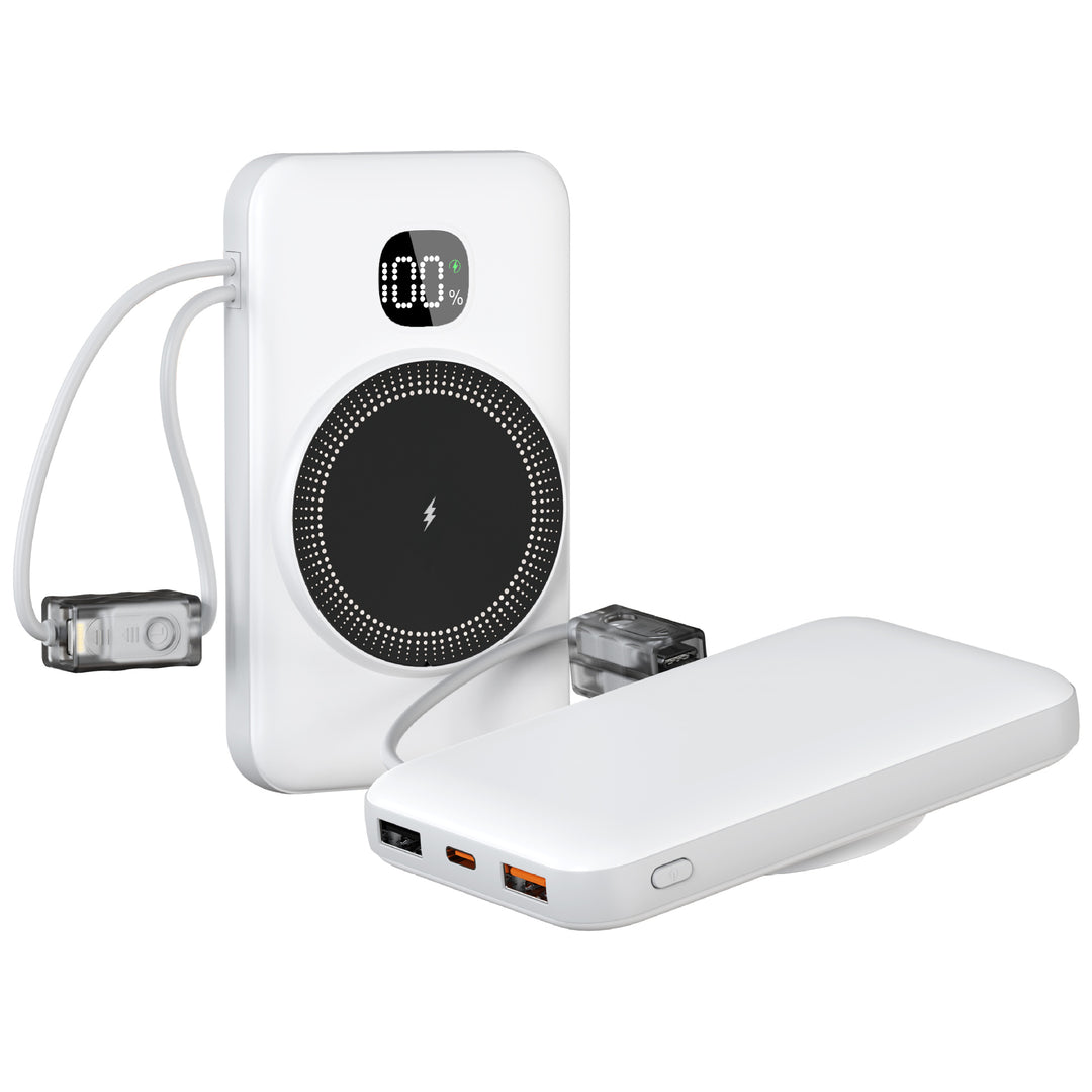 Portable power bank with integrated inductive fast charging function and LED charging status indicator Kalsten