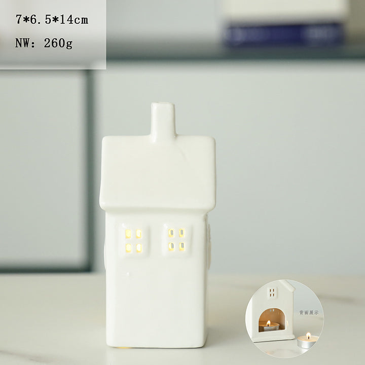 Ceramic House-Shaped Tea Light Holder Kalsten