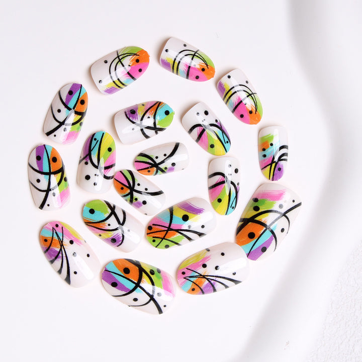 Artistic Abstract Pattern Press-On Nails Kalsten