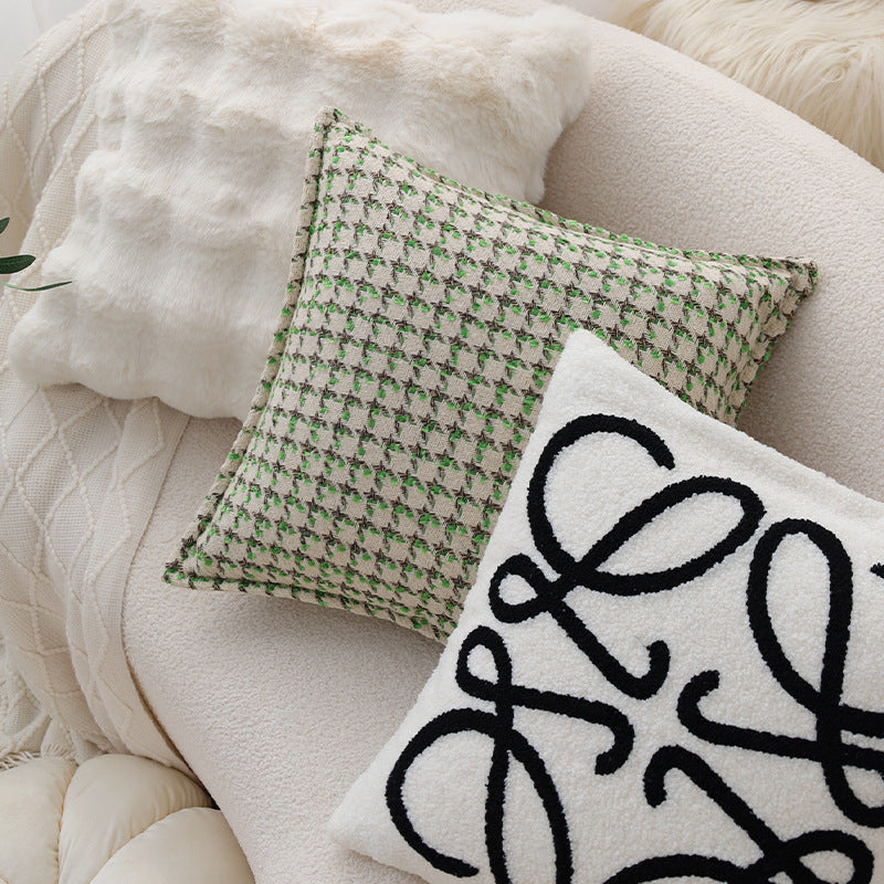 Square luxury faux fur pillow cover with ribbed wave fleece and velvety soft finish Kalsten
