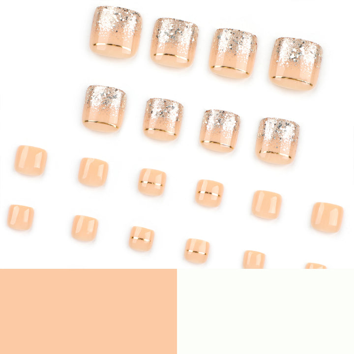 Elegant Artistic Nail Art with Glitter and Gold Accents Kalsten